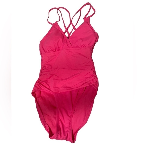 La Blanca Island Goddess Pink One Piece Double Strappy Swimwear Size 2 (… - Picture 2 of 14